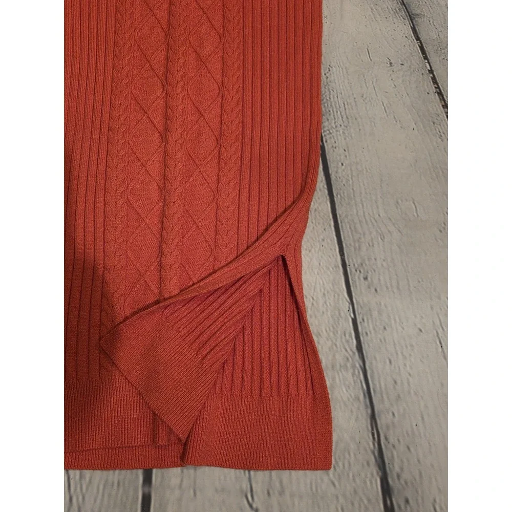 NWT Marc New York Andrew Marc Cable Knit Pencil Skirt Chili Burnt Orange Size S
